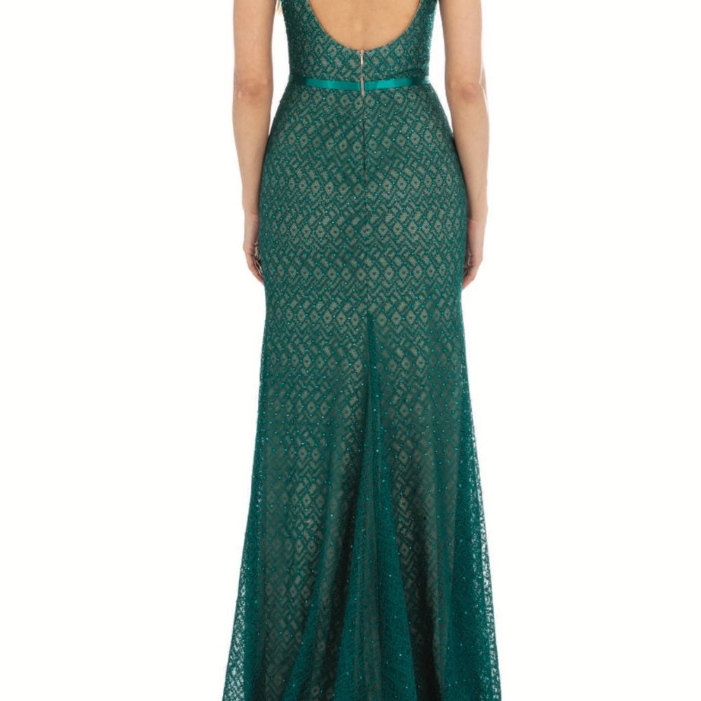 GREEN DRESS TERANI COUTURE - Picture 2 of 2